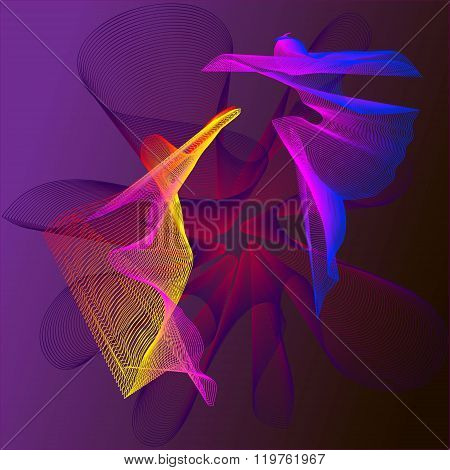 Abstract Composition Dance Hand Drawn Vector