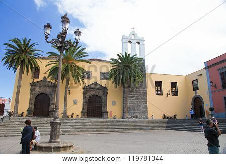GARACHICO SPAIN - JANUARY 20 2016: Old Franciscan Convent in the town of Garachico Tenerife Canary Islands Spain