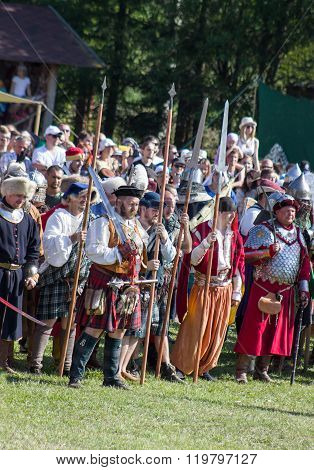 Minsk, Belarus - July 25, 2015: Historical Restoration Of Knightly Fights Of Battle Of Grunwald In D