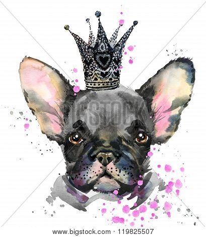 Cute Dog. Dog T-shirt graphics. watercolor Dog illustration background. watercolor funny Dog for fas