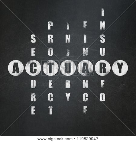 Insurance concept: Actuary in Crossword Puzzle