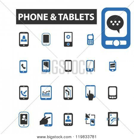 phone tablets icons, phone tablets logo, phone tablets vector, phone tablets flat illustration concept, phone tablets infographics, phone tablets symbols, 
