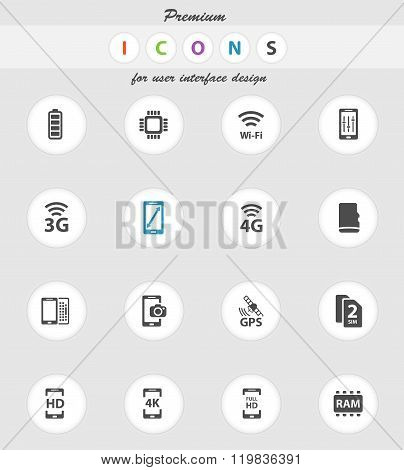 Smarthone specs simply icons