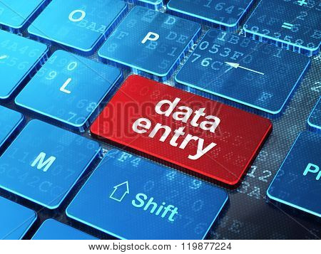 Information concept: Data Entry on computer keyboard background