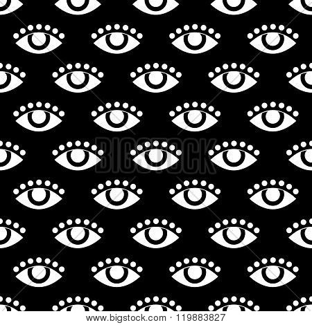 seamless pattern with eye. vector. flat.