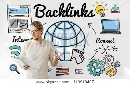Backlinks Technology Online Web Concept