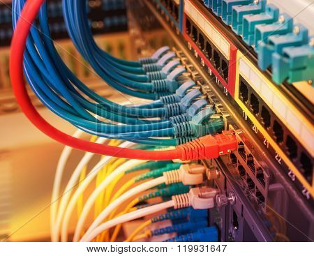 Network panel hub and cables
