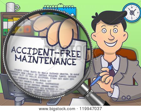 Accident-Free Maintenance through Lens. Doodle Design.