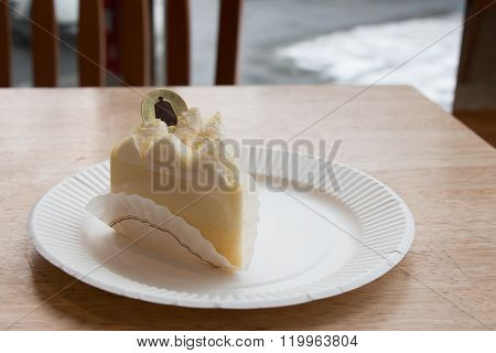 Cheese Cake Slice On The Plate