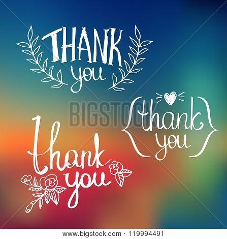 A set of style 'Thank You' design elements.