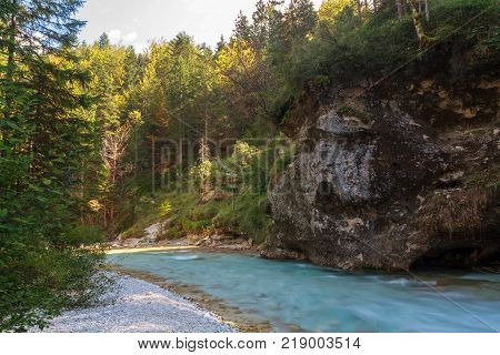 Mountain stream in the Lepena valley in Slovenia
