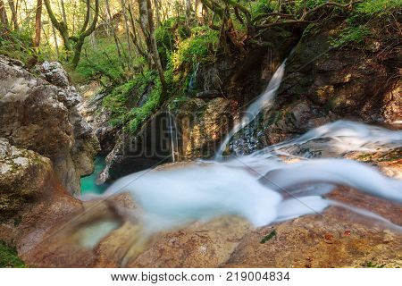 Mountain stream in the Lepena valley in Slovenia