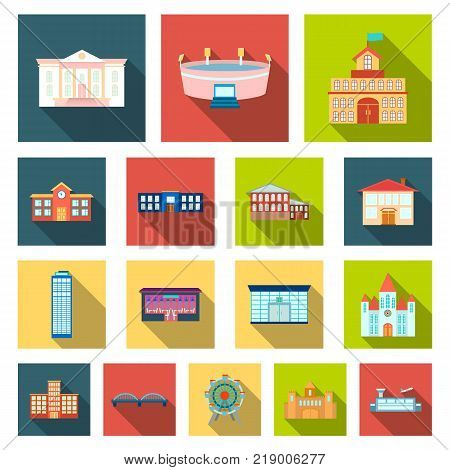 Building repair flat icons in set collection for design.Building material and tools vector symbol stock  illustration.