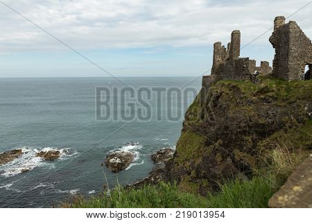 the 13th century medieval Dunluce castle, Northern Ireland