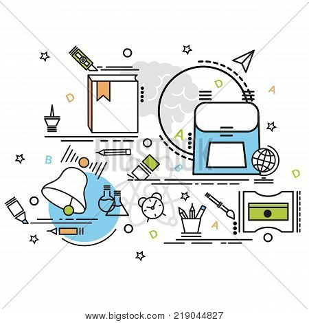 Flat colorful design concept for Education. Design art branding corporate identity stationary product design painting for website banner flyer and print.