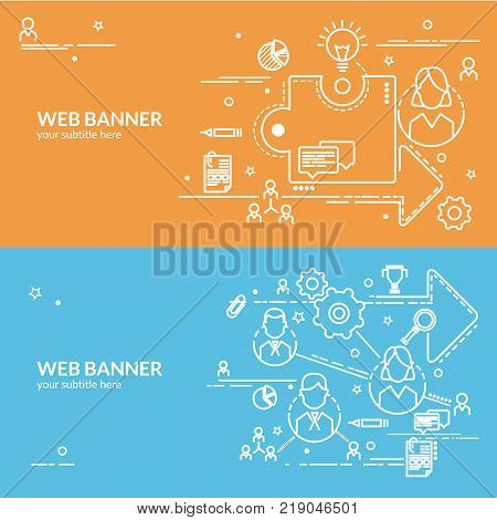 Flat colorful design concept of Team. Idea of making creative products. Infographic for website banner flyer and print.