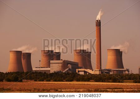 Eggborough Power Station At Twilight Yorkshire England