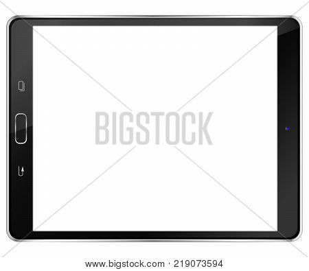 Tablet computer front view isolated in a white background. To present your application.