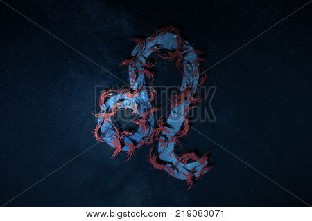 Leo Zodiac Sign hippie style. Abstract horoscope.