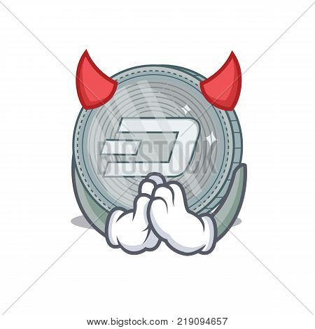 Devil Dash coin character cartoon vector illustration