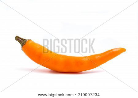 Fresh Yellow chili papper on white background.