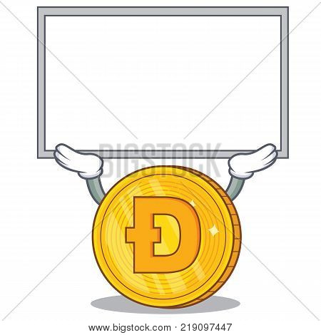 Up board Dodgecoin character cartoon style vector illustration