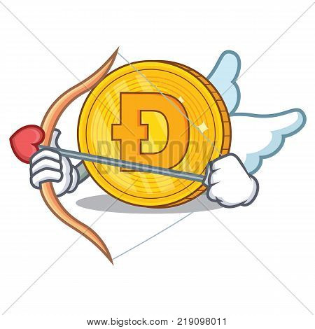 Cupid Dodgecoin character cartoon style vector illustration