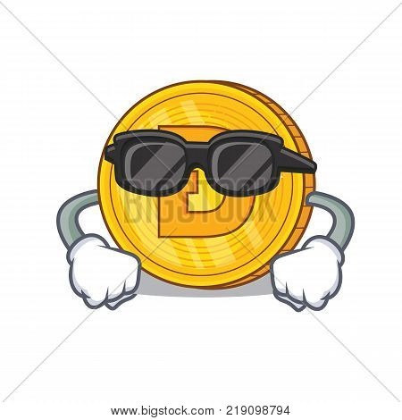 Super cool Dodgecoin character cartoon style vector illustration