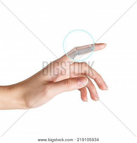 Robot hand inside human hand. Hand prosthesis concept. 3d rendering.