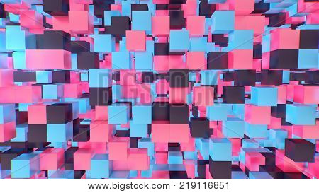 Holographic Cubes Illustration