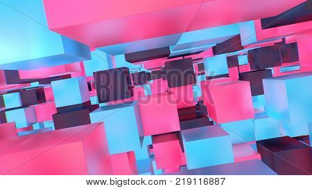 Holographic Cubes Illustration