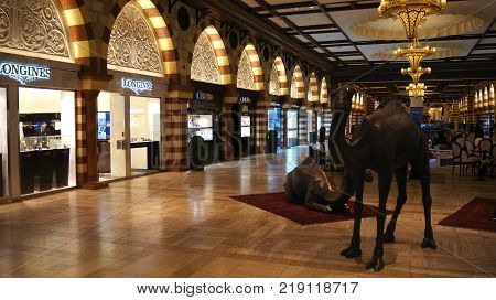 DUBAI, UNITED ARAB EMIRATES - MARCH 31st, 2014: Gold Souk inside of the Dubai Mall.