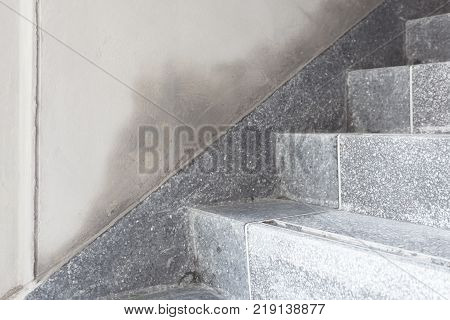industrial construction building staircase Whets stone on floor concrete