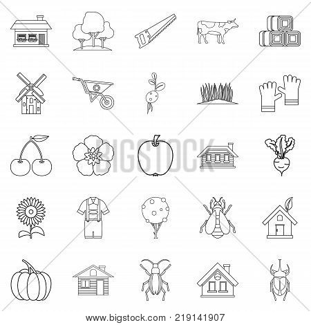 Pavilion icons set. Outline set of 25 pavilion vector icons for web isolated on white background