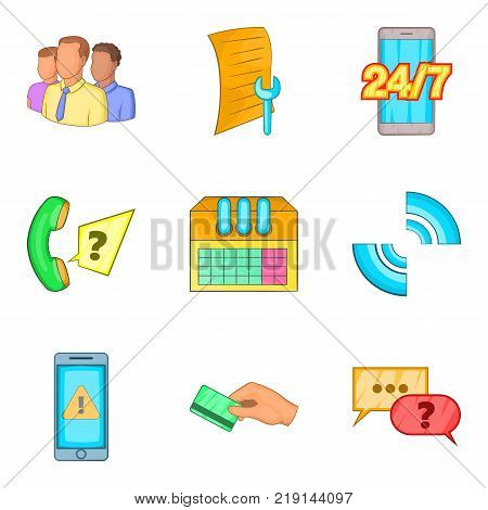 Cordless icons set. Cartoon set of 9 cordless vector icons for web isolated on white background