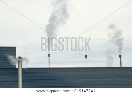 Chimney steam flue and release steam,  smoke