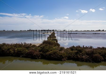 QUARTU S..E: overview of the salt works in the Regional Park of Molentargius - Sardinia