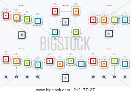 Set with infographics. Data and information visualization. Template. Stock vector. Dynamic infographics stylish geometric. element for design business invitations, gift cards, flyers and brochures