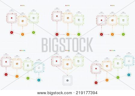 Set with infographics. Data and information visualization. Template. Stock vector. Dynamic infographics stylish geometric. element for design business invitations, gift cards, flyers and brochures