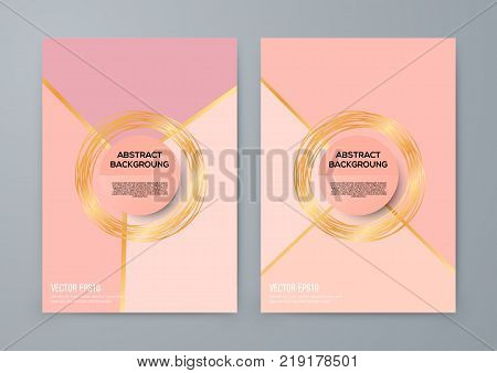 Brochure template with rose goldbackground. cover backdrop for banner or poster design