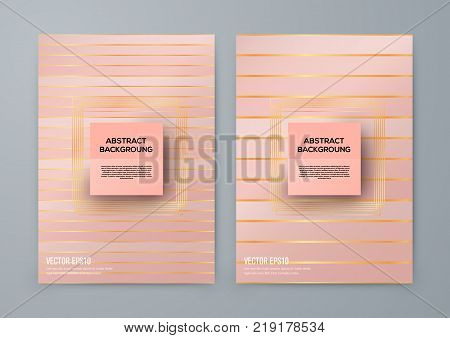 Brochure template with rose goldbackground. cover backdrop for banner or poster design