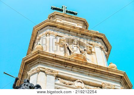Spire of Shrine of Virgin of Rosary of Pompei Campania Italy