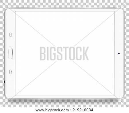 Tablet computer front view isolated in a transparancy background. To present your application