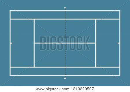Tennis court. Mockup background field for sport strategy and poster. Vector illustrator.