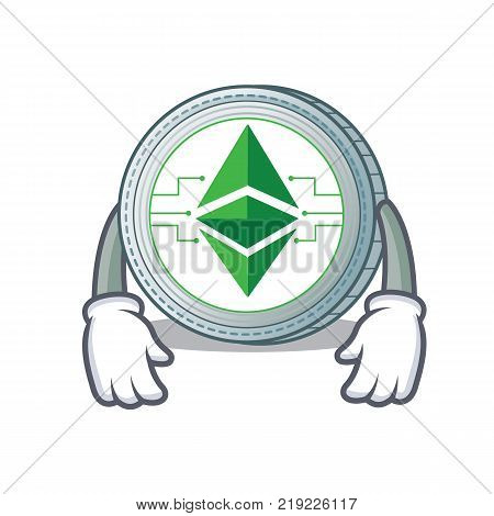 Tired Ethereum classic character cartoon vector illustration
