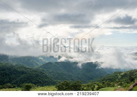 Panorama view mountain and cloudy of nature in Khao Kho Phetchabun Province. One of the most popular attractions in Thailand.