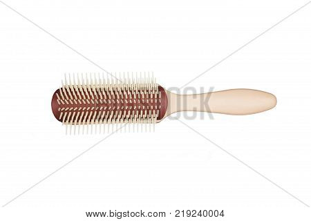 Synthetic Bristles Comb Brush Vanilla color on isolated