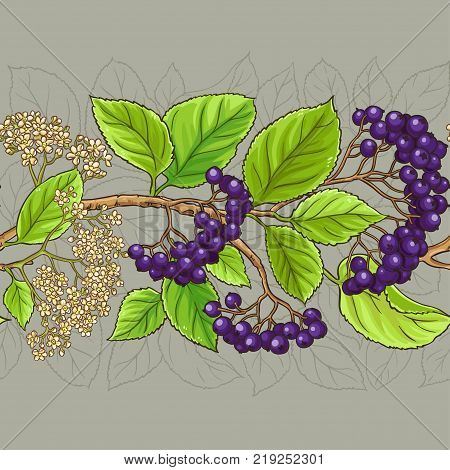 black rowan vector pattern on color background