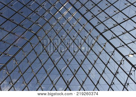 Metal and glass Architectural structure geometric pattern