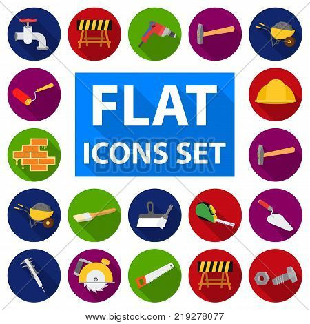 Building and architecture flat icons in set collection for design. Construction and Institution vector symbol stock  illustration.